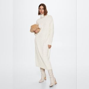 New With Tags MANGO Ribbed turtleneck dress - Size MEDIUM